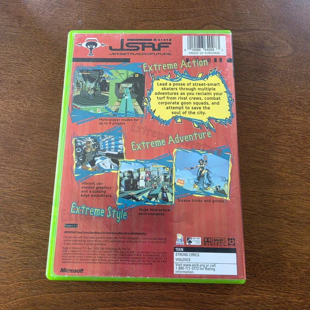 Jet Set Radio Future Original Xbox Game Green NTSC JSRF Complete